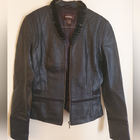 Danier Black Leather Jacket - Picture 3 of 6